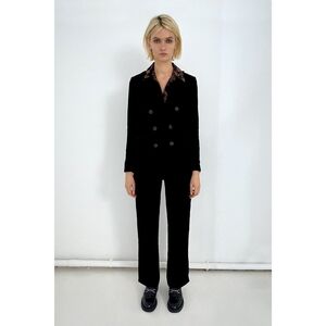 Zara | NWT Velvet Pants Black XS